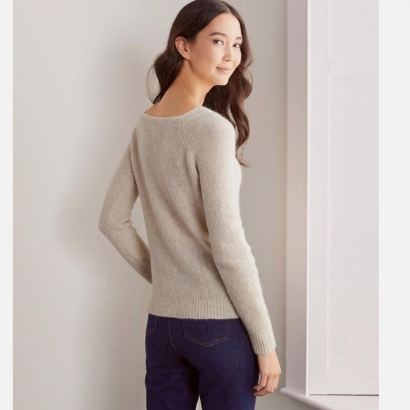 BODEN Ivory Fluffy Queensberry Sweater oatmeal alpaca blend US 10 - Picture 3 of 13